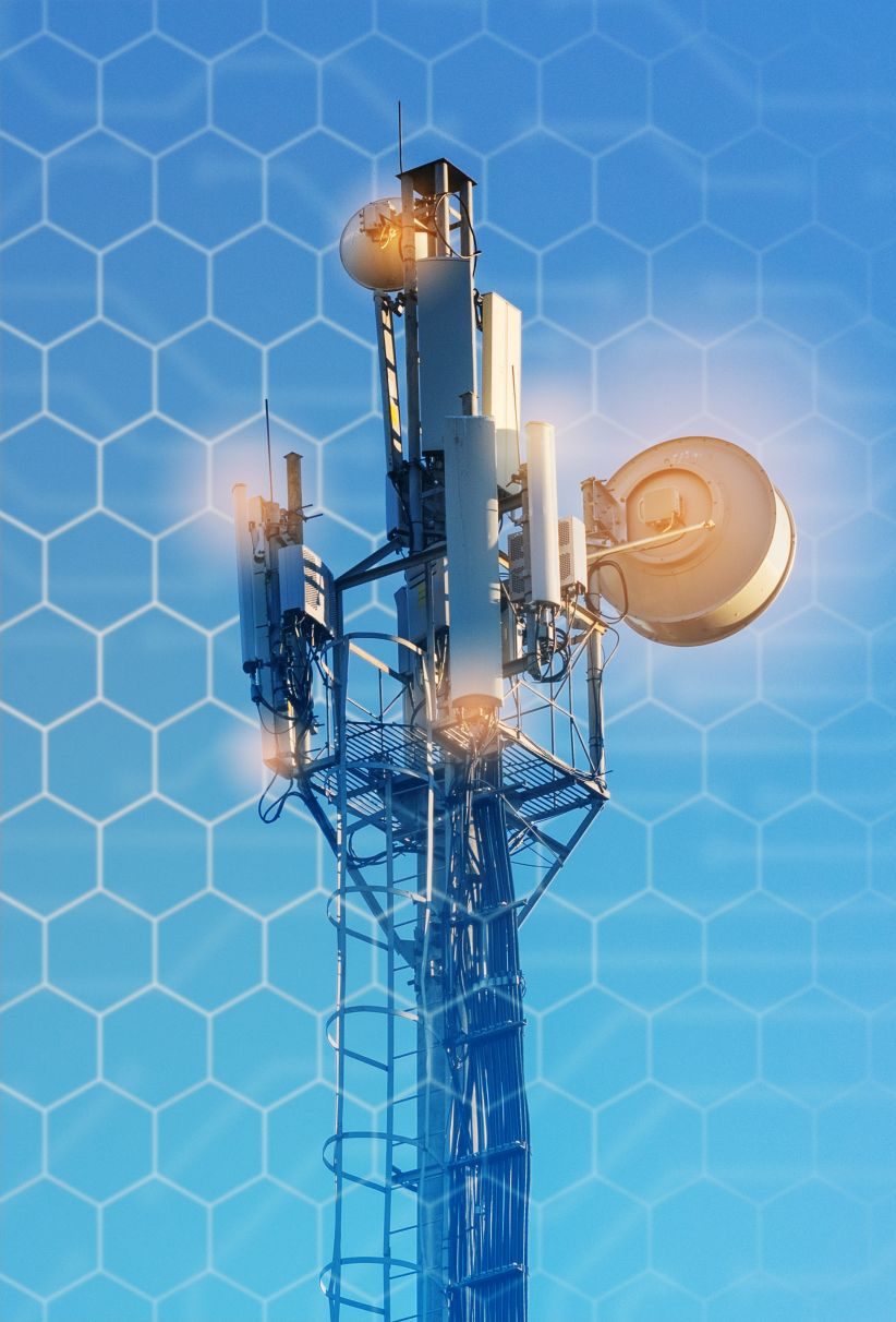 concept of wireless radio Internet. 5G mobile technologies.